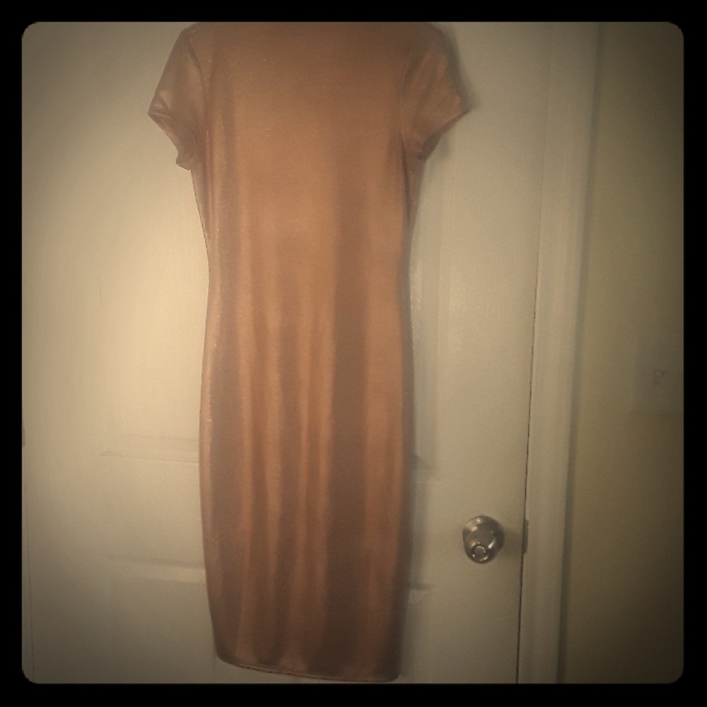 Rose gold body fitted dress